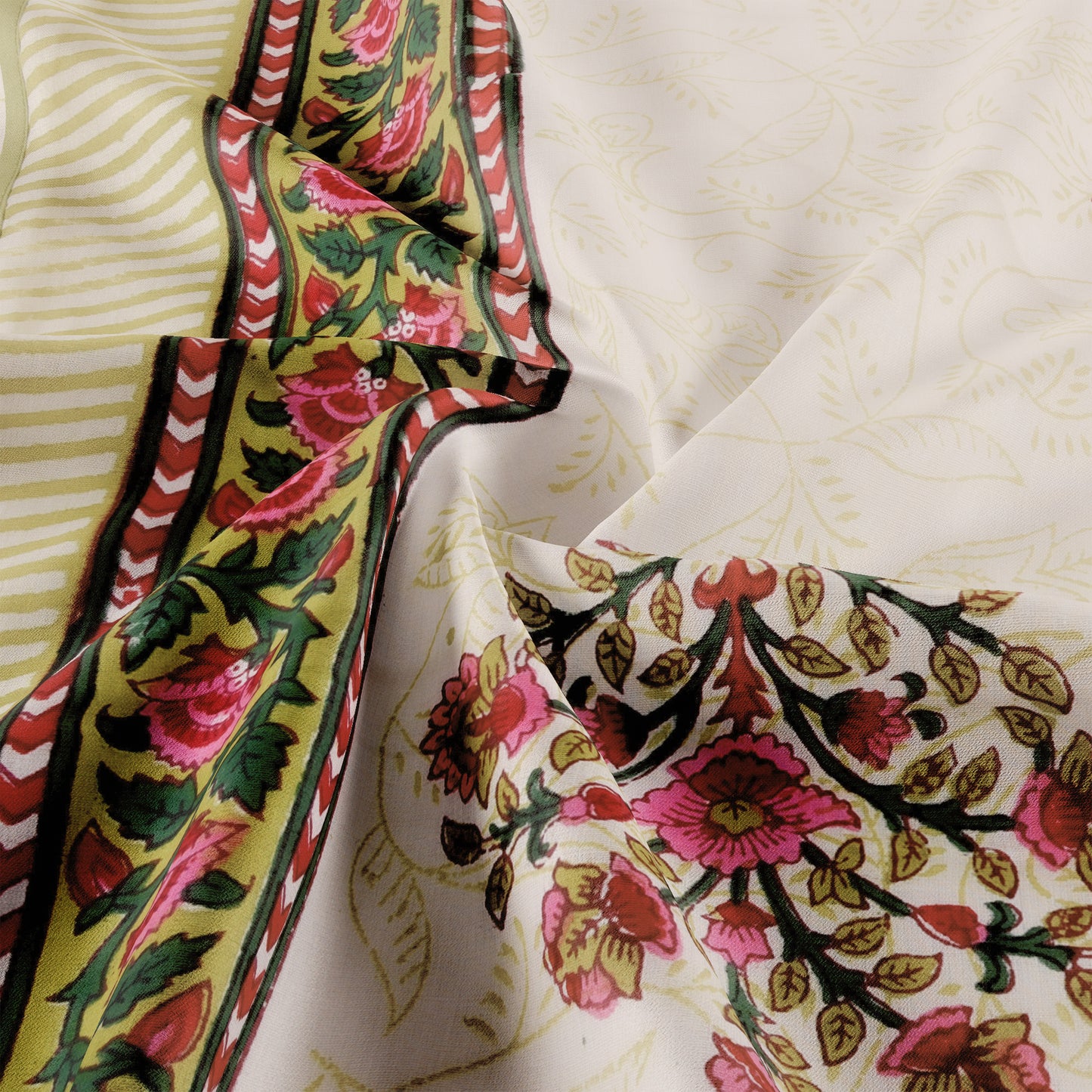 Cotton Blanket - Single Dohar ( 60 x 90 Inches) mustard Pink Bouquet