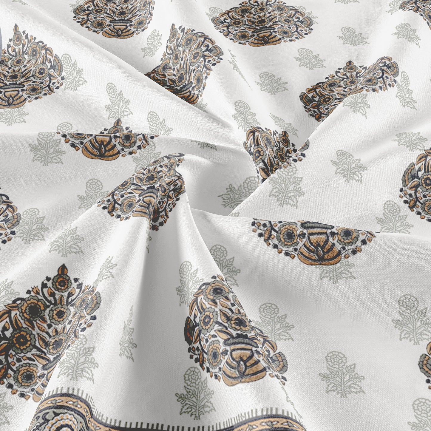Cotton Blanket - Single Dohar ( 60 x 90 Inches) Mud Grey Pot