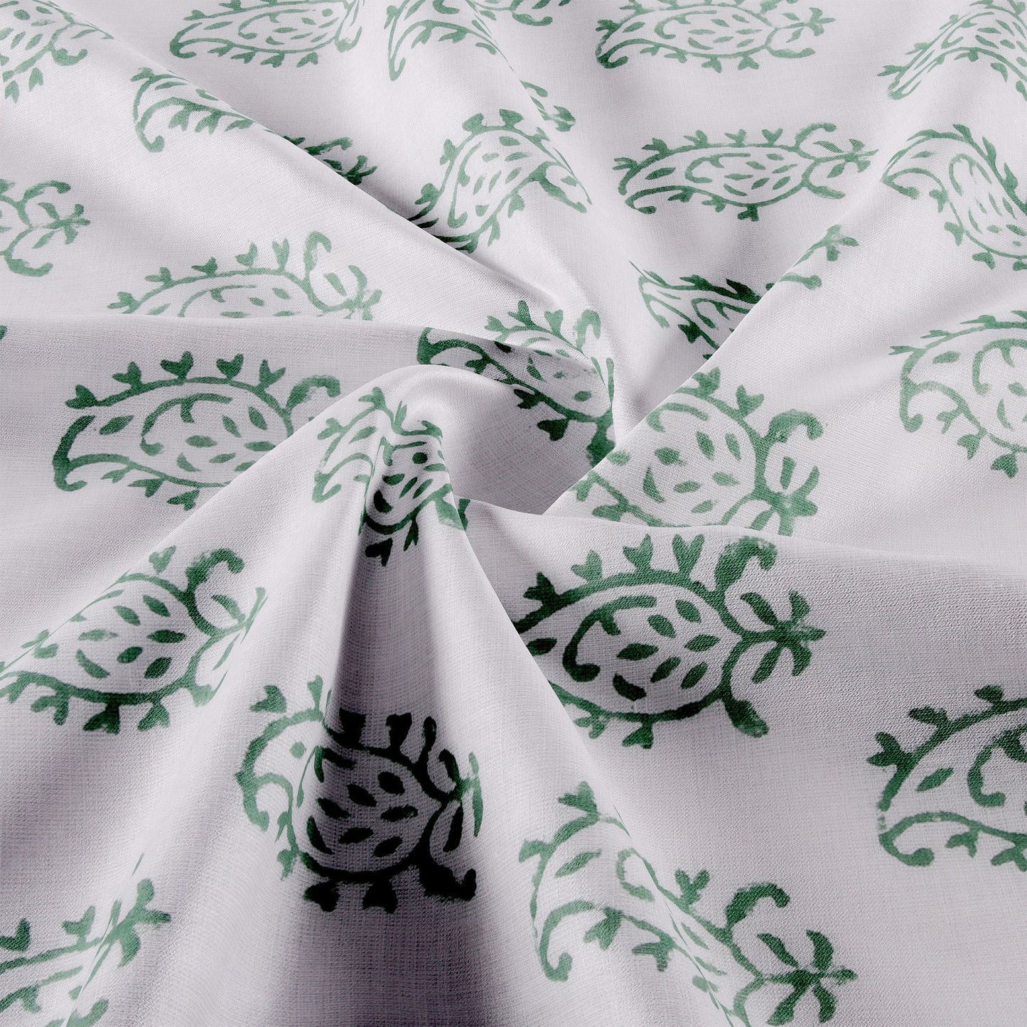 Cotton Blanket - Single Dohar ( 60 x 90 Inches) Mustard Green Paisley