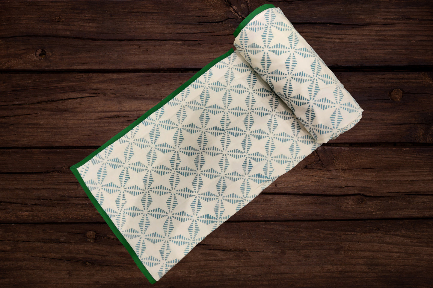 Cotton Blanket - Single Dohar ( 60 x 90 Inches) Dark Blue Palm