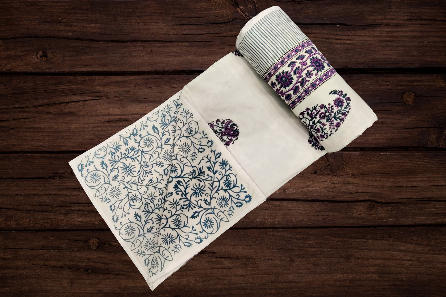 Cotton Blanket - Single Dohar ( 60 x 90 Inches) Pink Blue Paisley