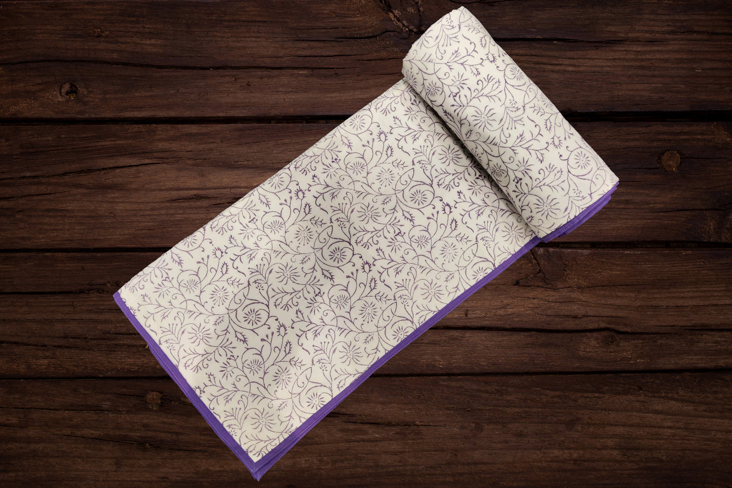 Cotton Blanket - Single Dohar ( 60 x 90 Inches) Orange Purple Elephant