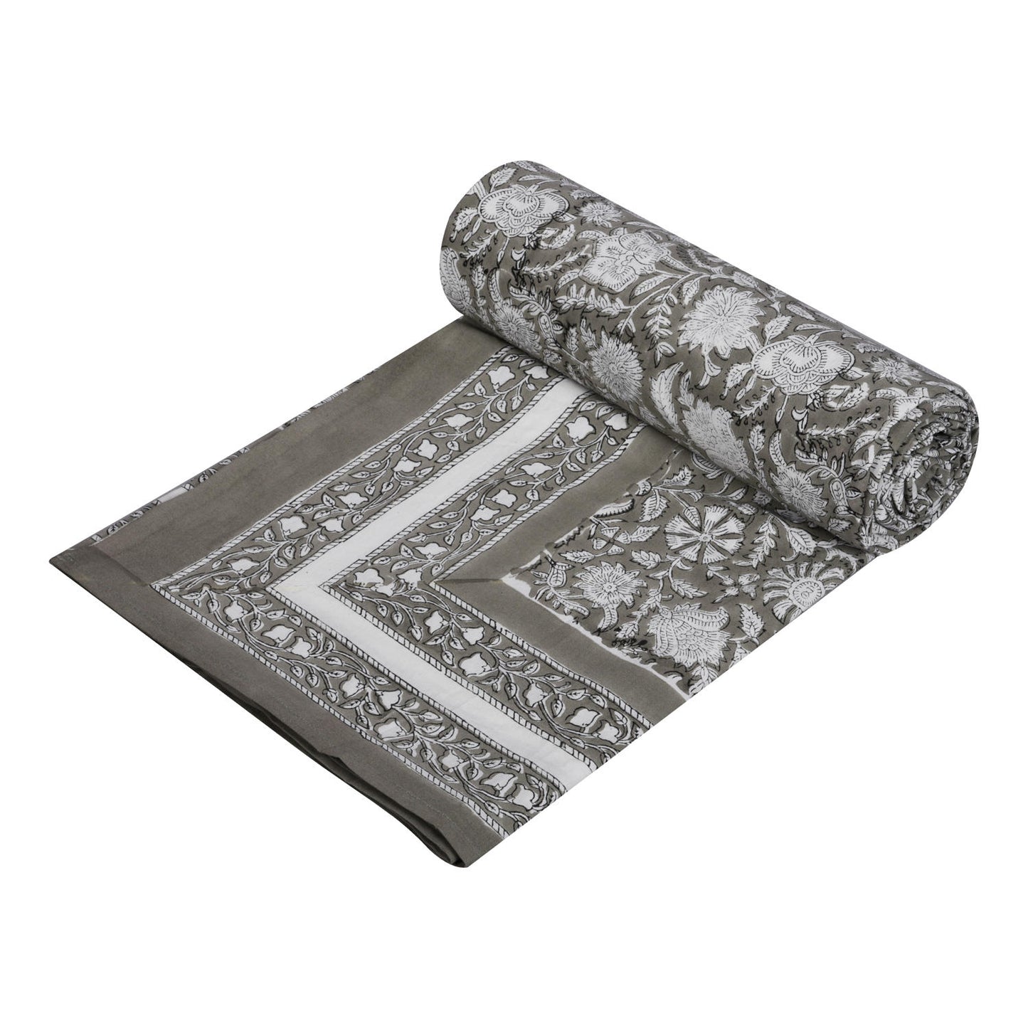 Cotton hand block printed king size bedsheet ( 100 x 108 inches)