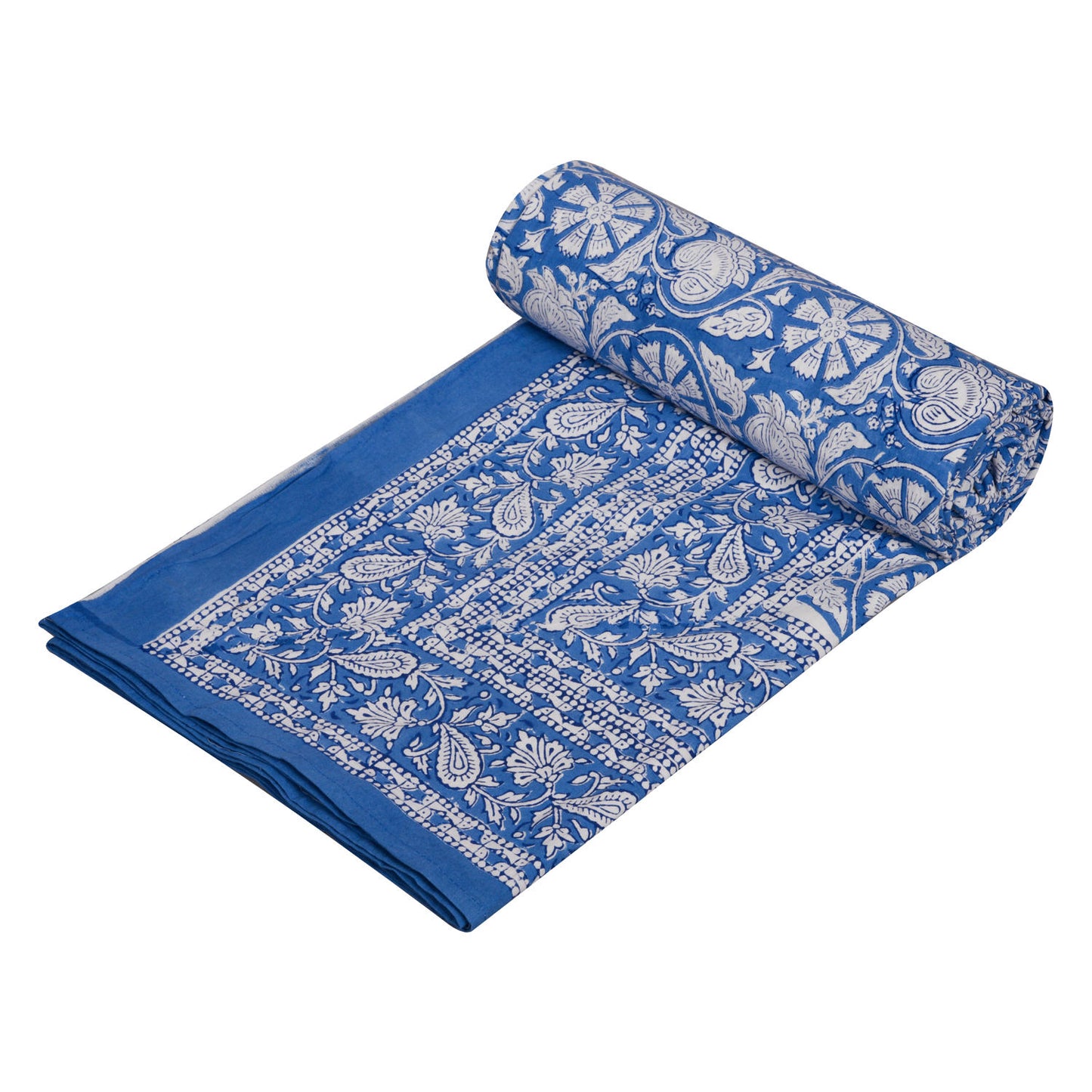 Cotton hand block printed king size bedsheet ( 100 x 108 inches)