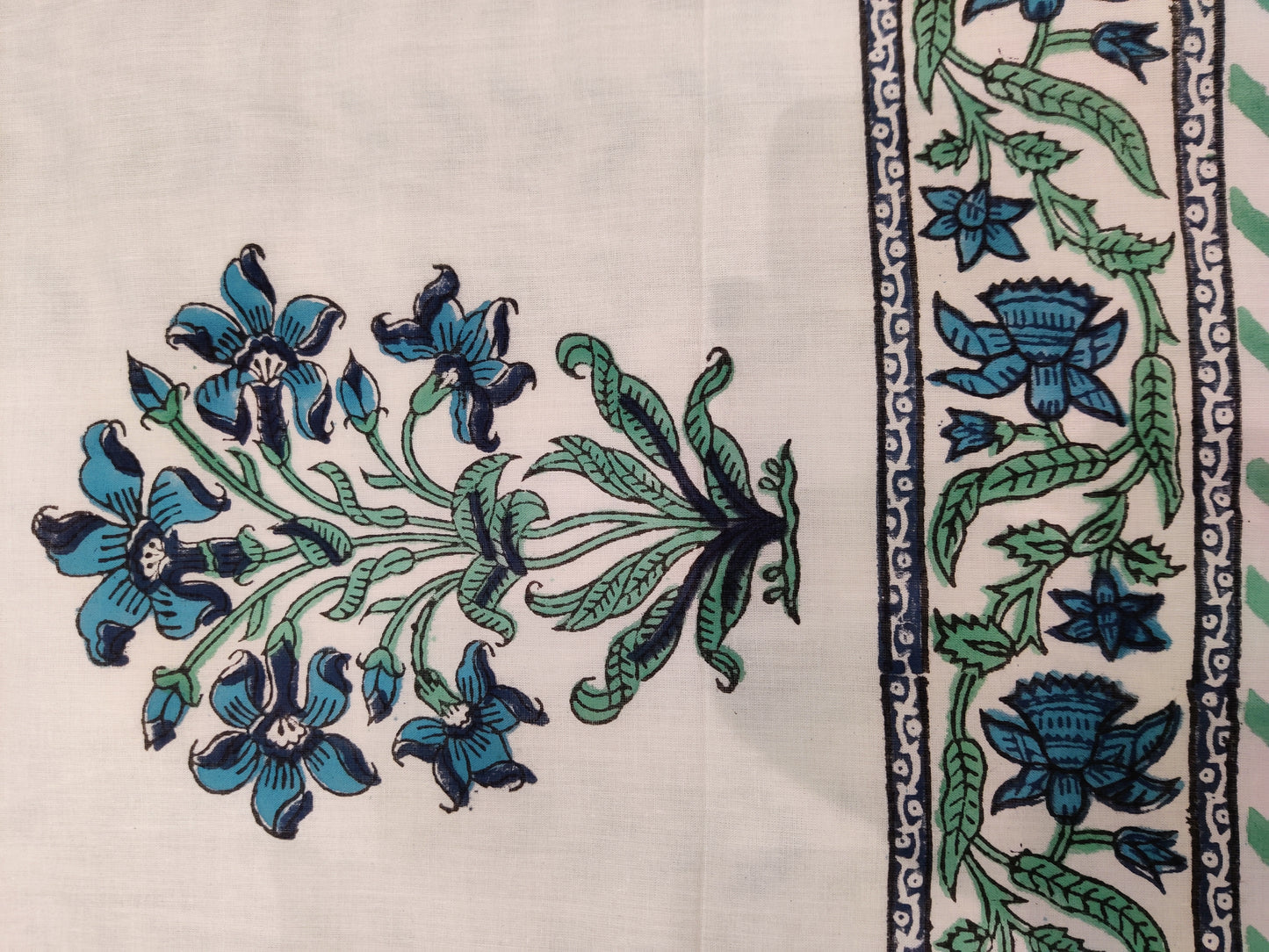 Cotton Blanket - Single Dohar ( 60 x 90 Inches) Dark Blue Bouquet