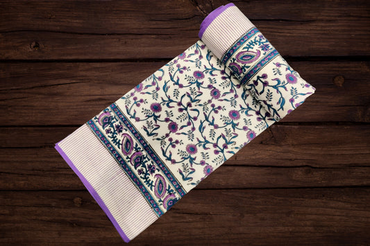 Cotton Blanket - Single Dohar ( 60 x 90 Inches)  Purple Blue Net