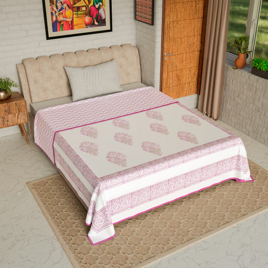 Cotton Blanket - Single Dohar ( 60 x 90 Inches) Pink Bouquet