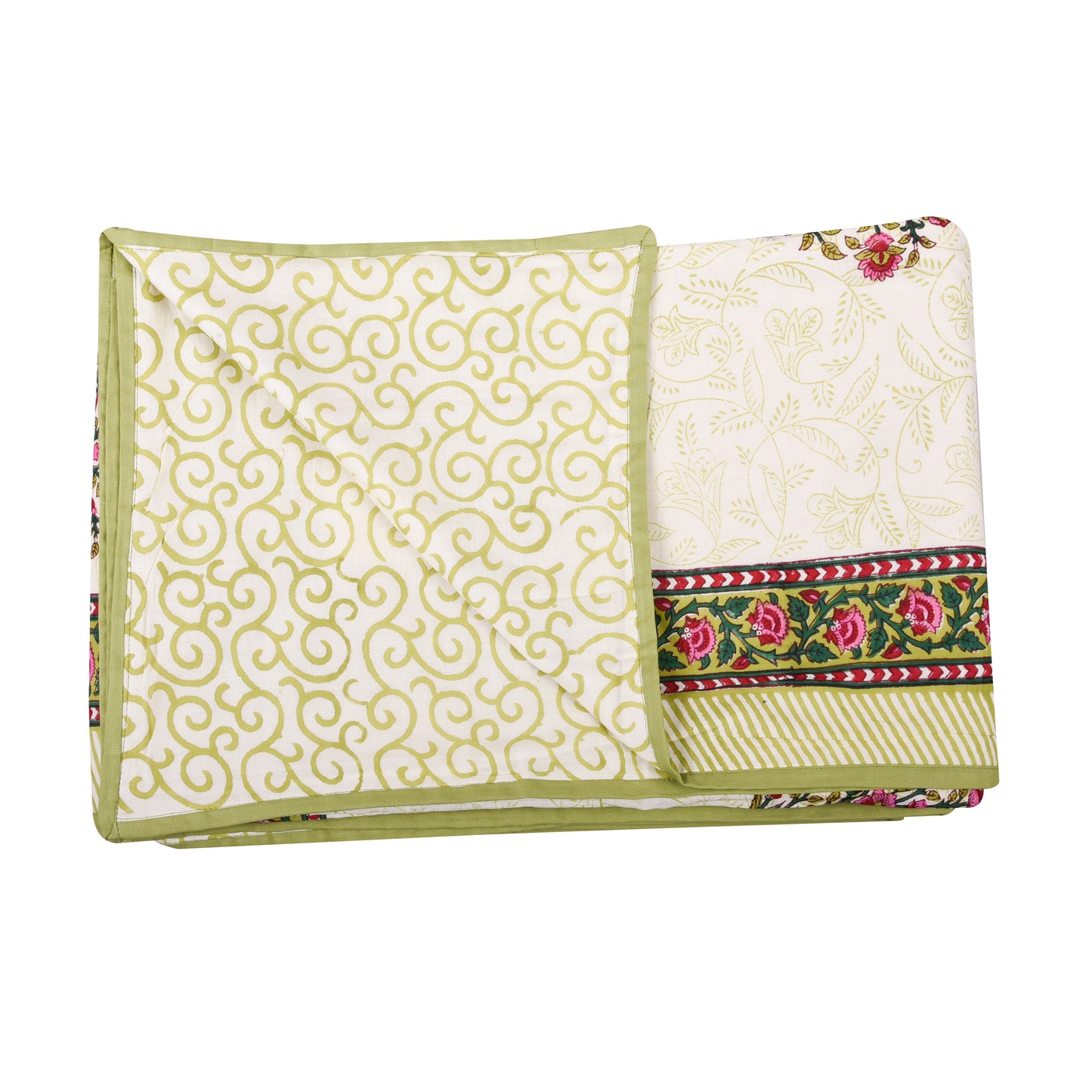 Cotton Blanket - Single Dohar ( 60 x 90 Inches) mustard Pink Bouquet